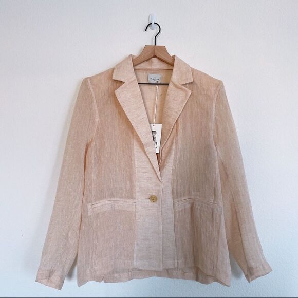 Le Kasha Light Linen Tima One Button Blazer Light Pink large - Picture 7 of 12
